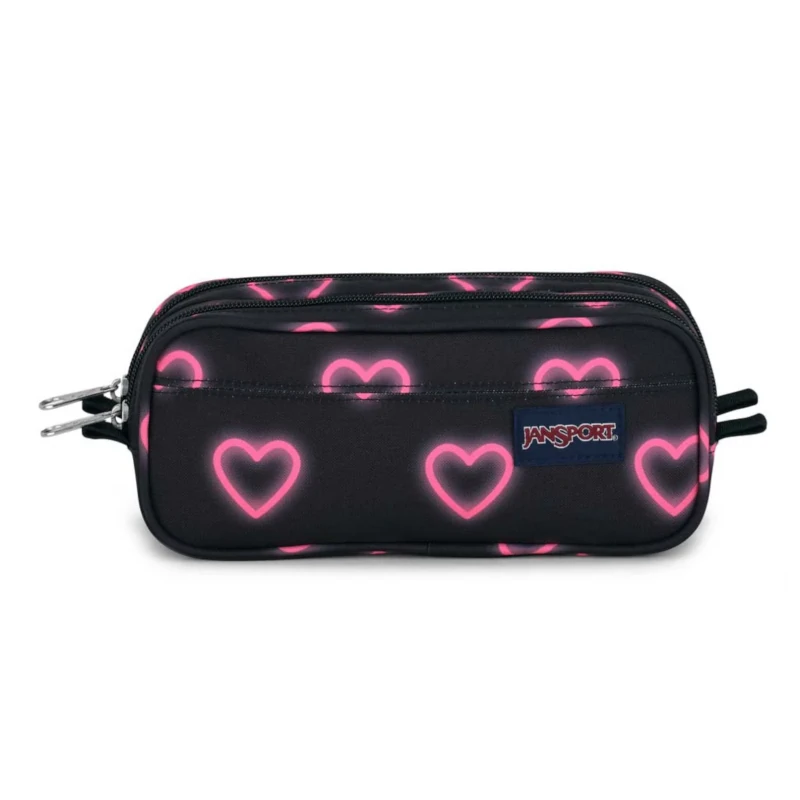 Lapicero Jansport Large Accessory Pouch Happy Hearts Black