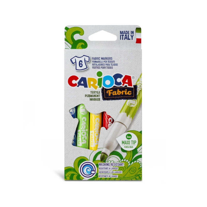 Marcador Para Tela 6 Colores Carioca Fabric