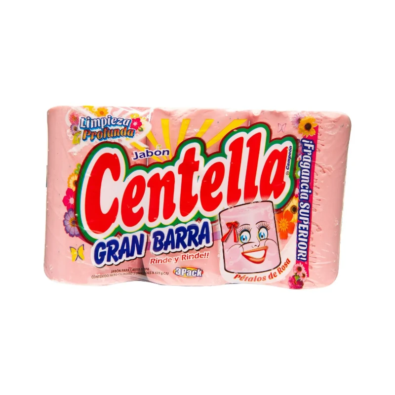 Jabon Centella Pqt3 Gran Barra Rosado 400gr