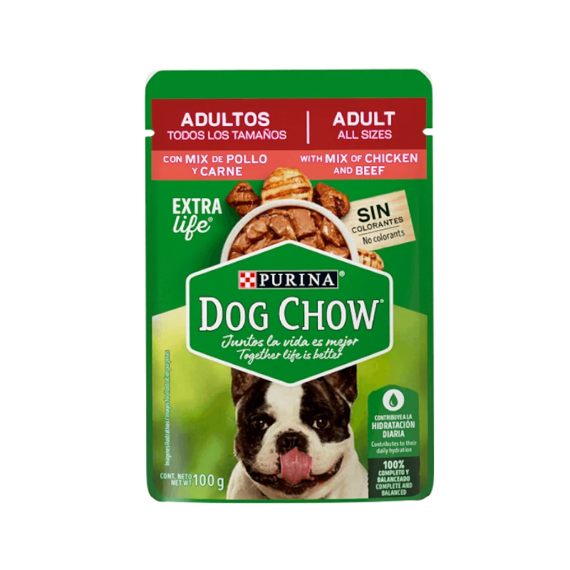 Comida P/Perro Dog Chow Adulto Pollo Carne Purina Bolsa 100Gr