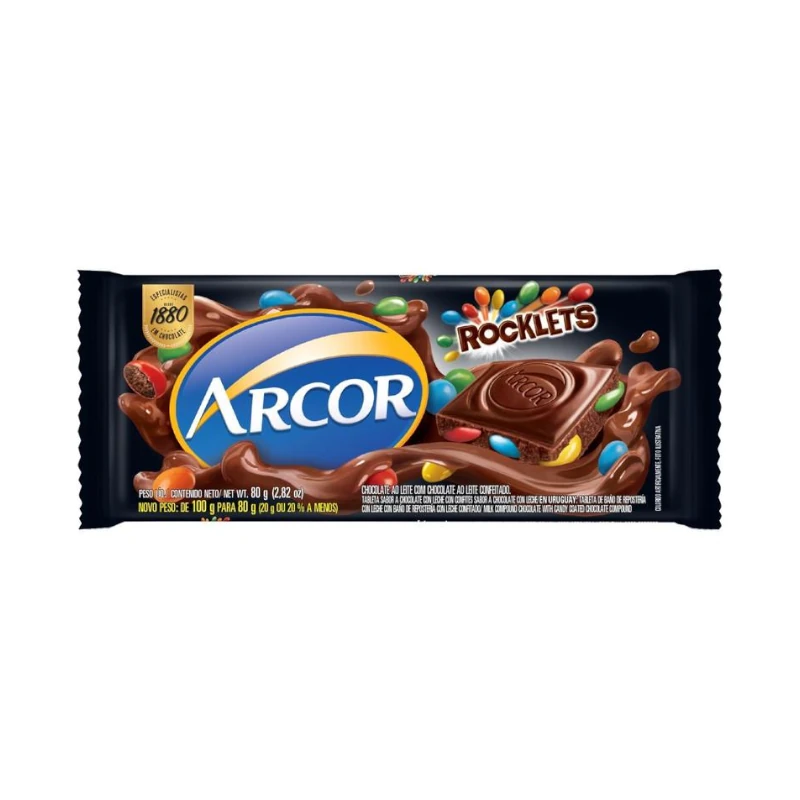 Tableta Chocolate Rocklets Arcor 80G