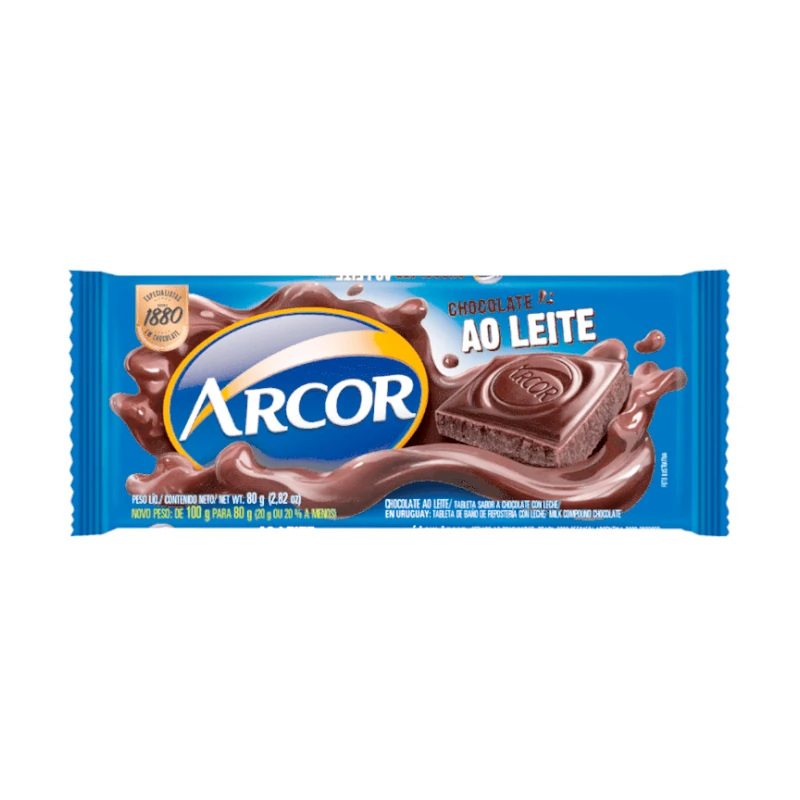 Tableta Chocolate C/Leche Arcor 80G