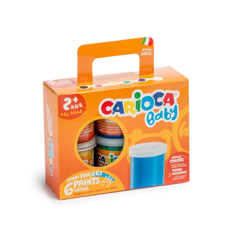 Pintura Dedo 6 Colores 80Ml Baby Carioca +2 Años