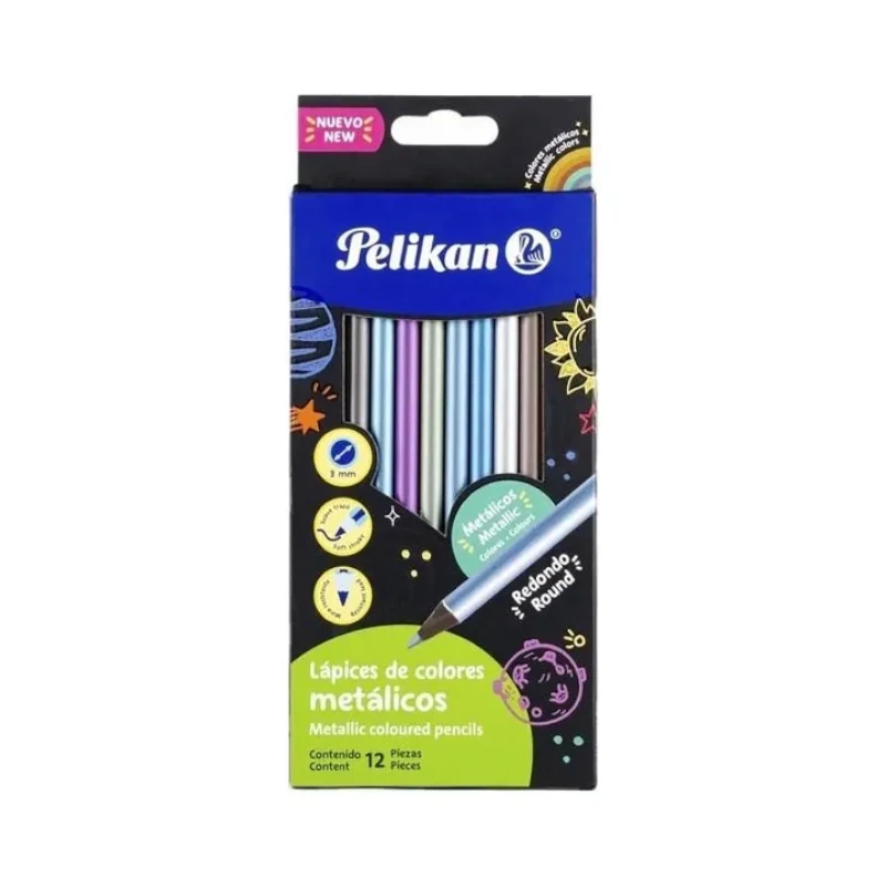 Lapiz Color Largo 12Colores Pelikan Metalico