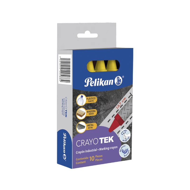 Crayon Amarillo Industrial Pqt10 Jumbo Pelikan