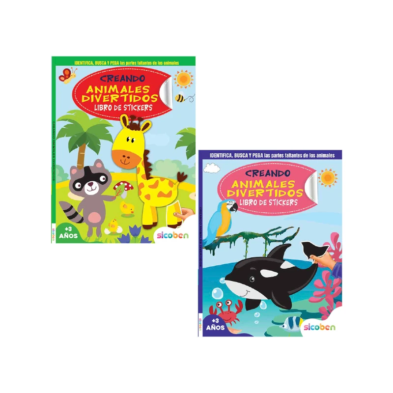 Libro De Actividades Animales Divertidos Con Stickers Surt