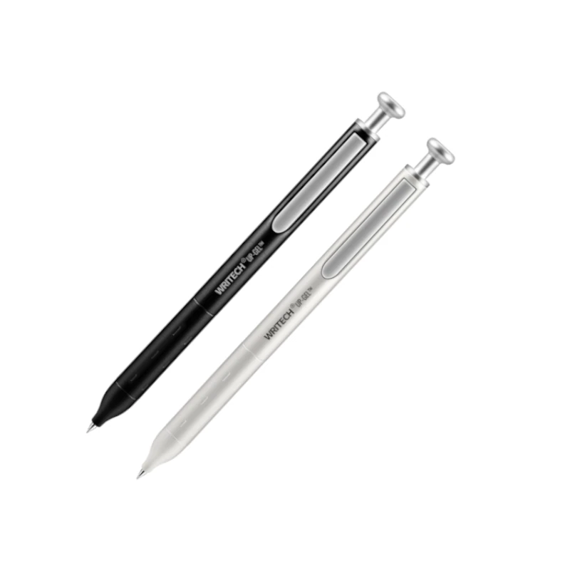 Boligrafo Writech Negro Paquete2 0.7Mm Retractil Metal Gel Cuerpo Negro/Blanco