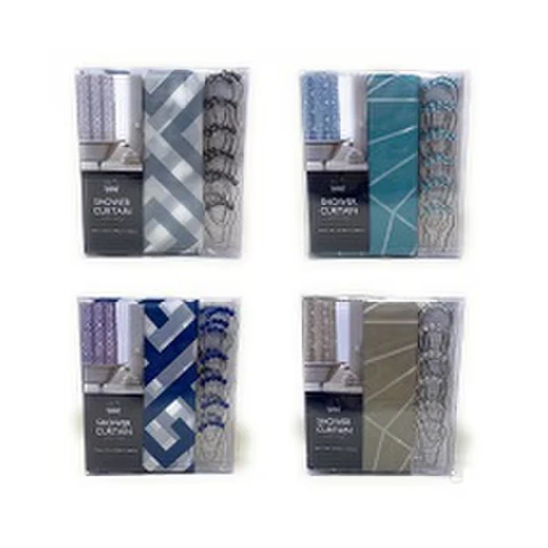 Cortina Para Baño Estampada Colores Surtidos 70X72