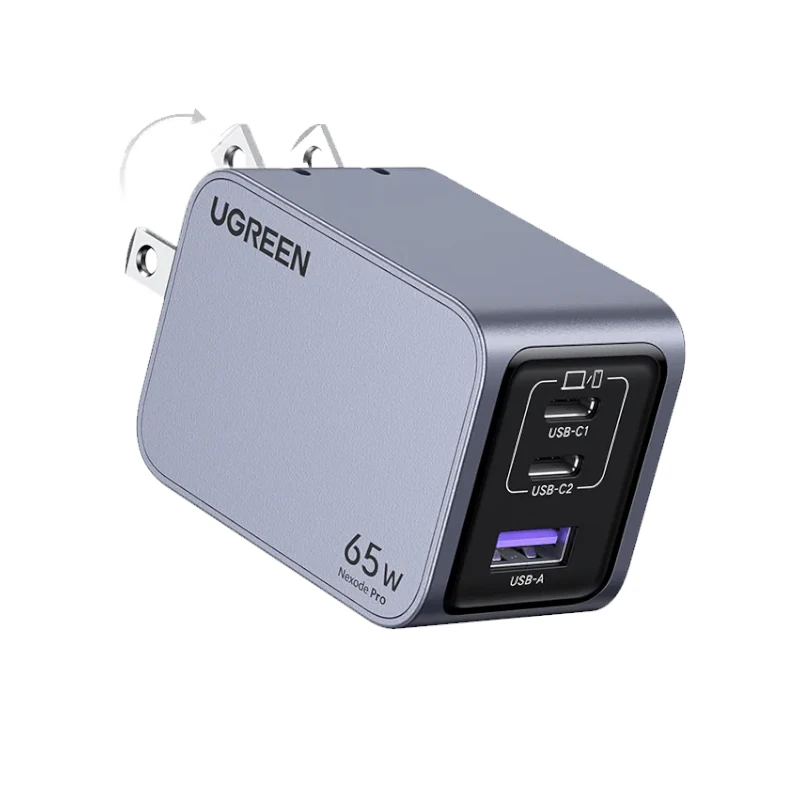 Adaptador De Corriente 2Usb-C+1USB-A Carga Rapida 64W Neg X755 Ugreen