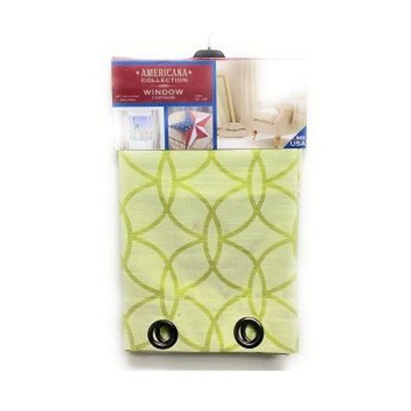 Cortina Para Casa 54 X84  Con Aros Verde Lima