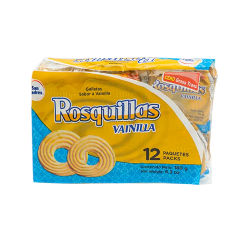 Galleta Rosquillas Vainilla Pqt12 180gr