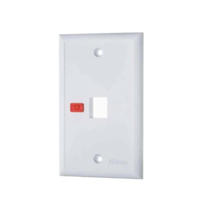 Placa De Pared 1 Puerto Rj-45 Blanco Plastico Nitrotel
