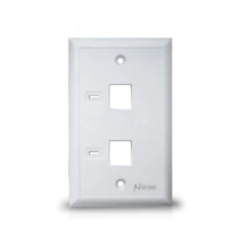 Placa De Pared 2 Puerto Rj-45 Blanco Plastico Nitrotel