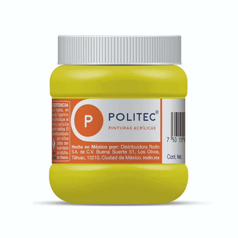 Pintura Acrilica 250Ml Amarillo Limon Politec