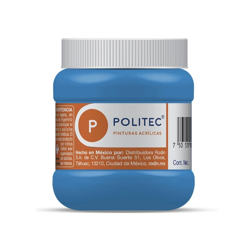 Pintura Acrilica 250Ml Azul Celeste Politec