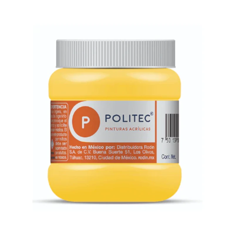 Pintura Acrilica 250Ml Amarillo Claro Politec
