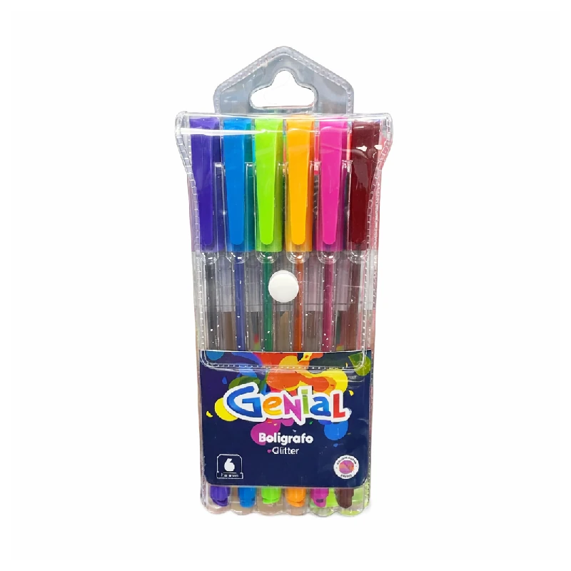 Boligrafo Genial Glitter 6 colores