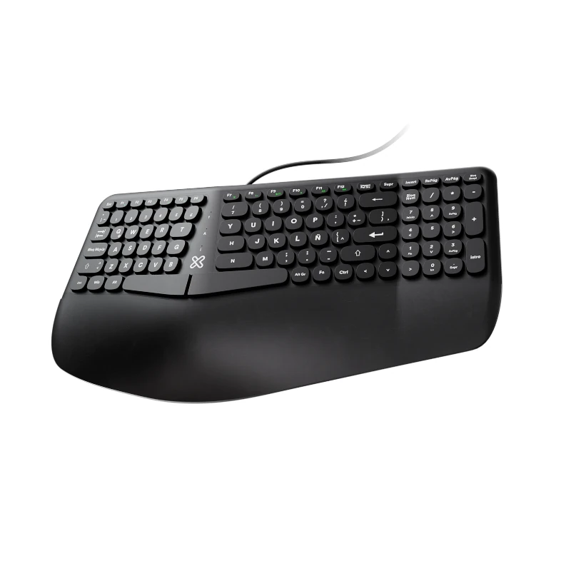 Teclado Klipx Iusb Ergonomico Kbk-260S Neg