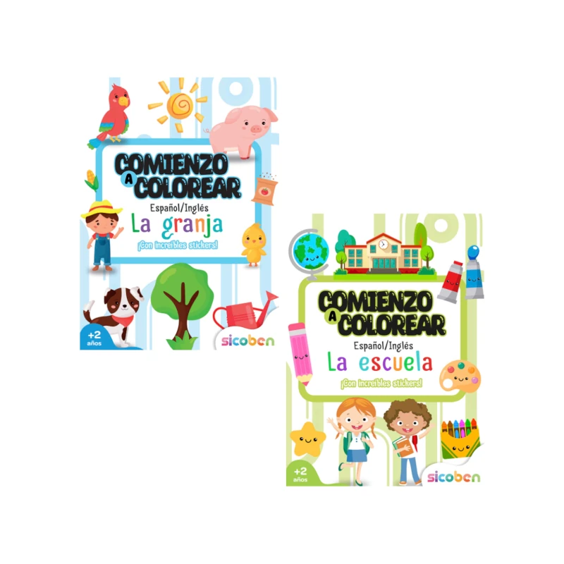 Libro De Actividades Comienzo A Colorear Escuela/Granja Surtido 32 Paginas