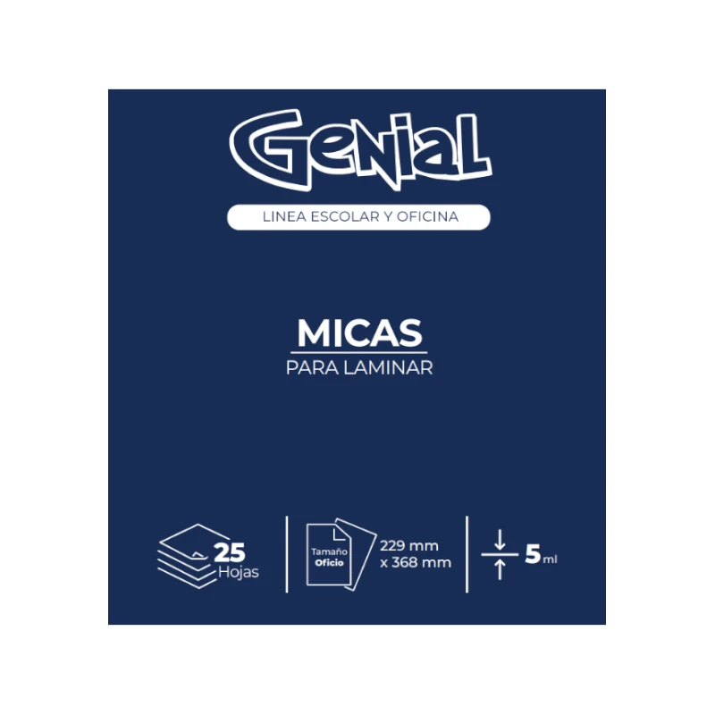 Lamina Tamaño Oficio 5Ml Paquete25 Genial