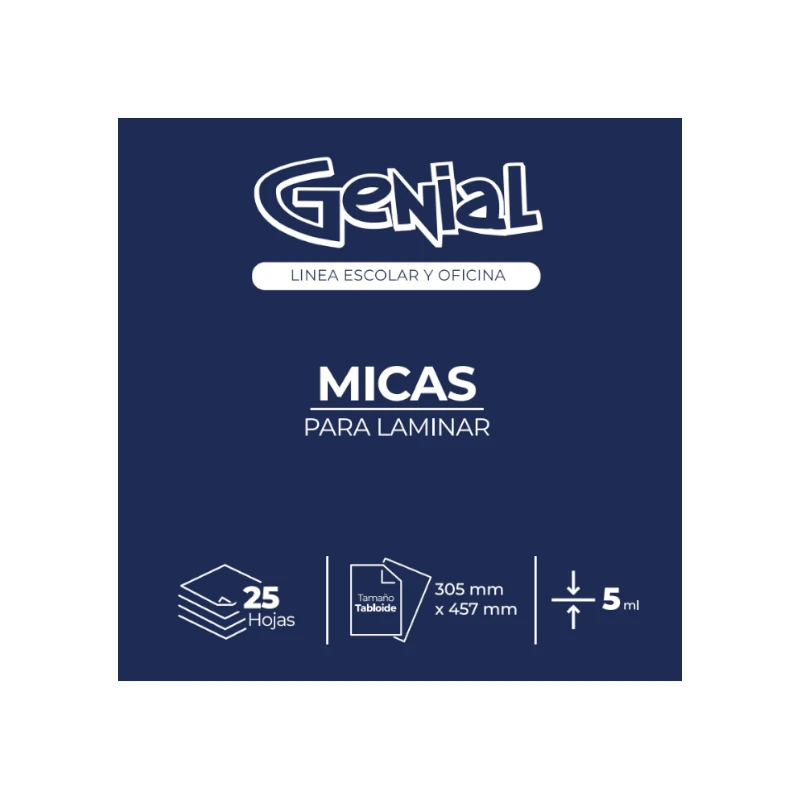 Lamina Tabloide Matte 5Ml Paquete25 Genial