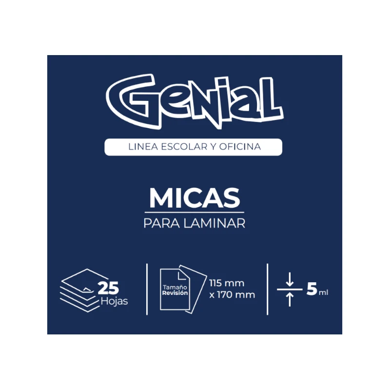 Lamina Revision 5Ml Paquete25 Genial
