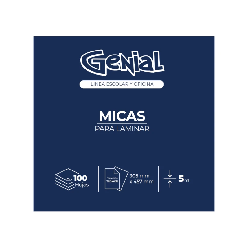 Lamina Tabloide 5Ml Paquete100 Genial