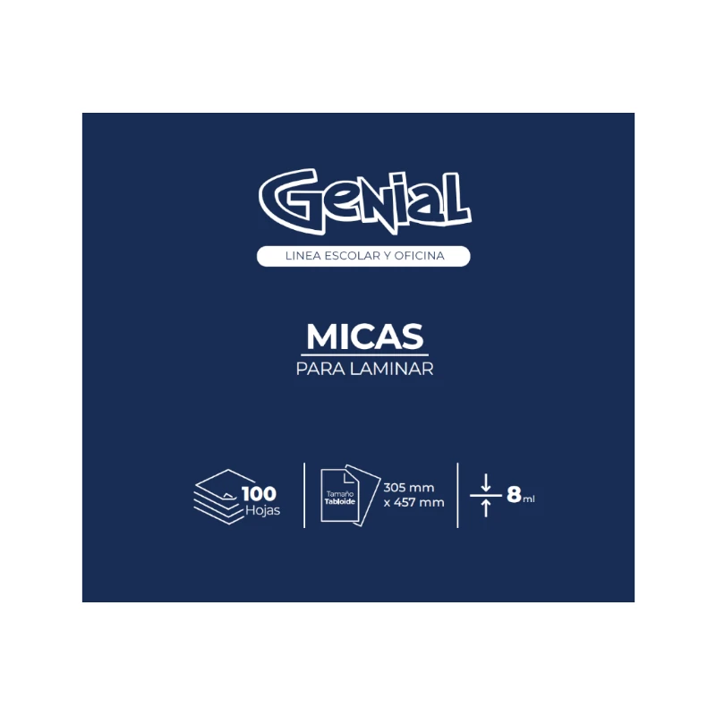 Lamina Tabloide 8Ml Paquete100 Genial