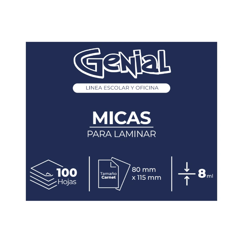 Lamina Carnet 8Ml Paquete100 Genial