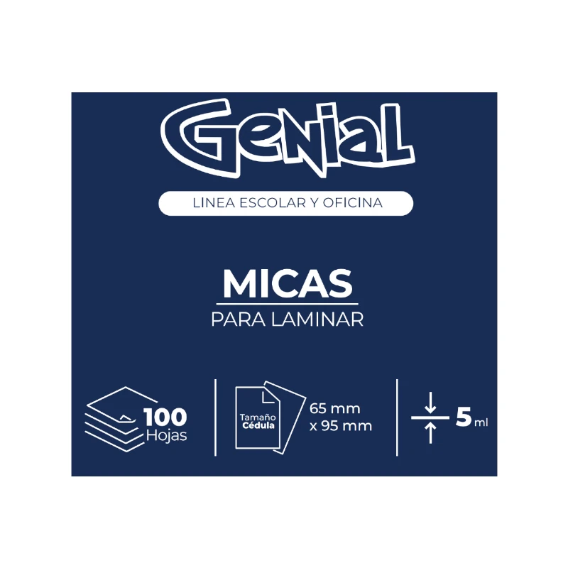 Lamina Cedula 5Ml Paquete100 Genial