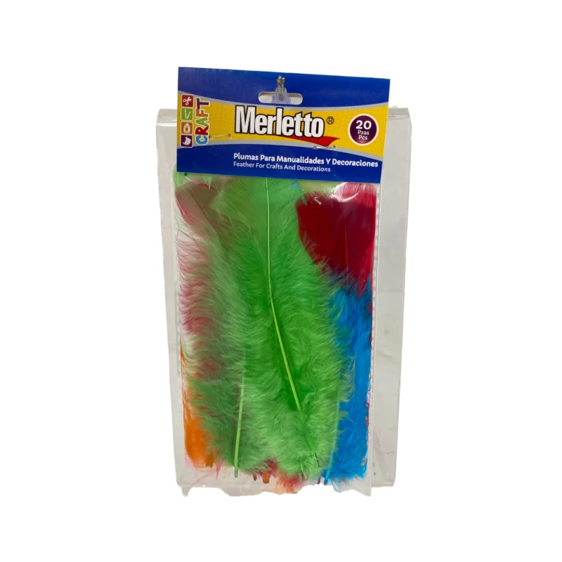 Plumas De Color Paquete 20 Merletto