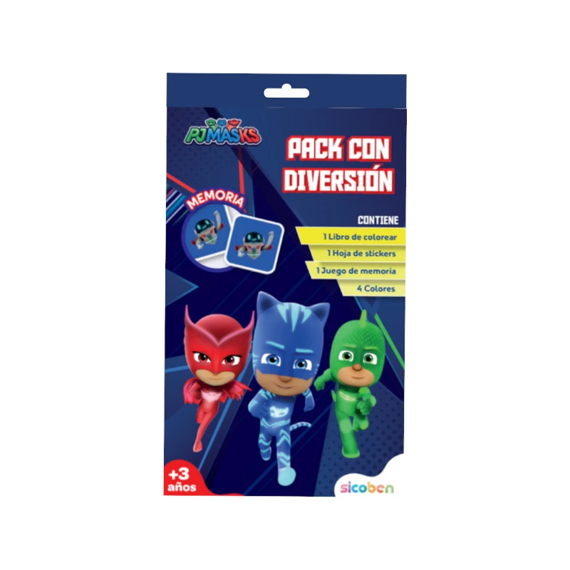 Libro De Actividades Con Un Juego De Memoria Pj Mask + Stickers Y Colores