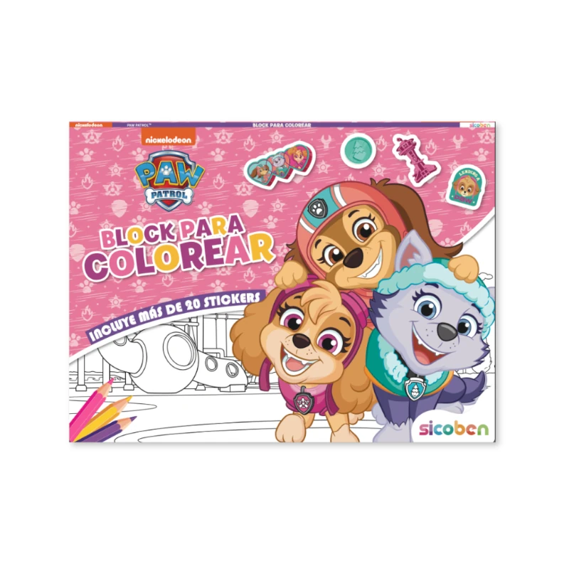 Libro De Actividades Coloreo Con Stickers Paw Patrol Surtido 24 Paginas