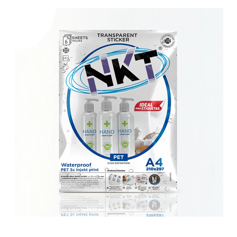 Papel Adhesivo Transparente A4 Hjs Glossy 70Gr Nkt