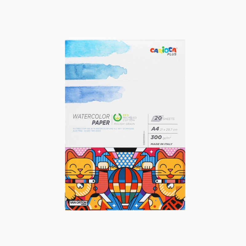 Block Acuarela A4 300Gr 20Hjs Vertical Carioca Plus