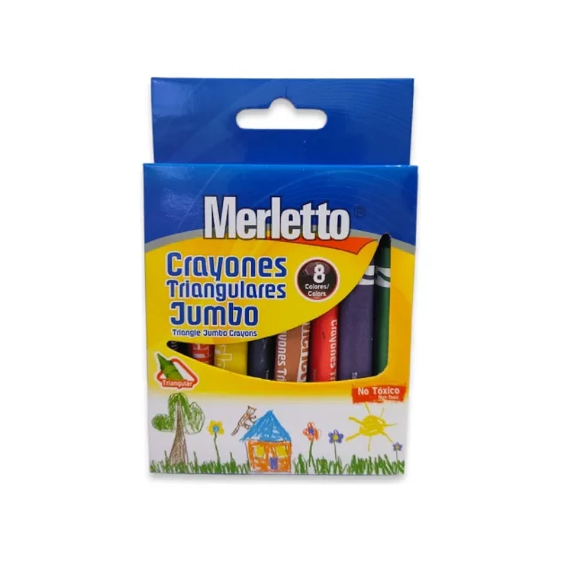 Crayon Paquete 8 Triangular Jumbo Merletto