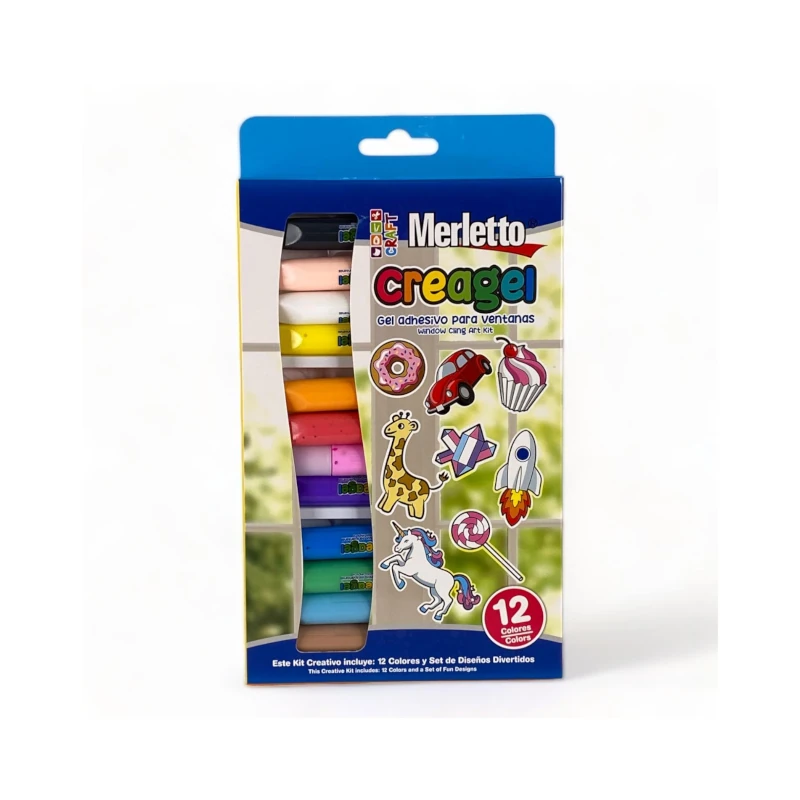 Marcador Gel 12 Colores Merletto Lavable 10ml