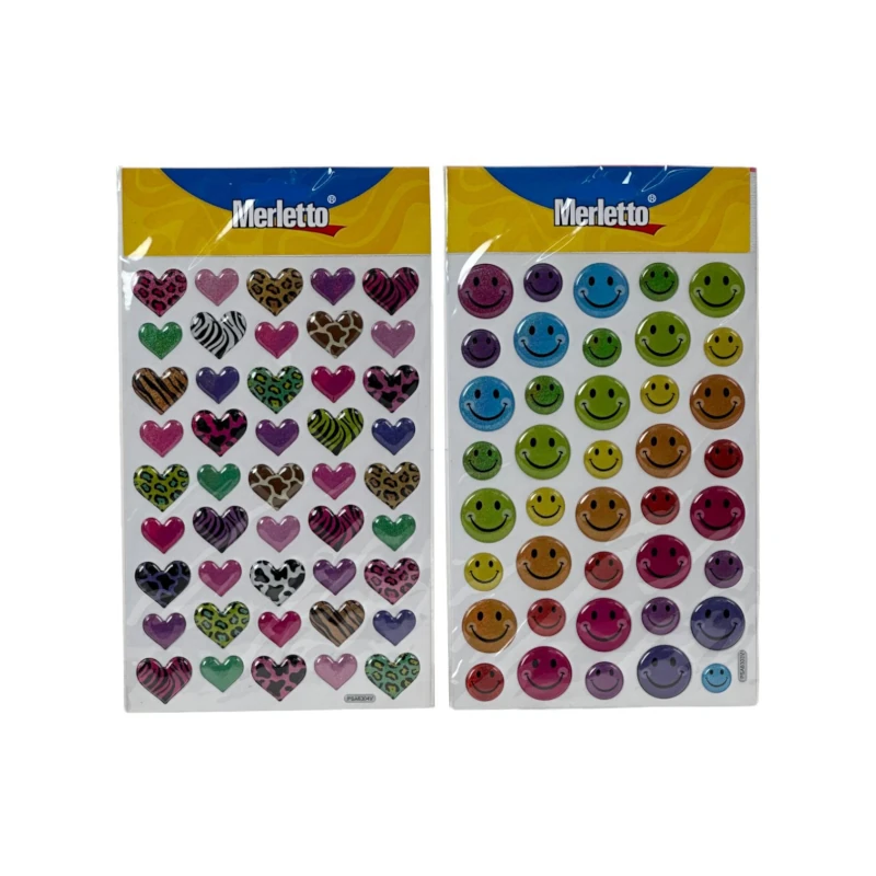 Calcomania 3D Merletto Caritas/Corazones Surtido