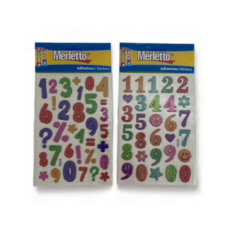 Calcomania 3D Numeros Merletto Surtido