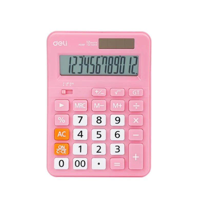 Calculadora Deli Escritorio 12 Digitos Rosado