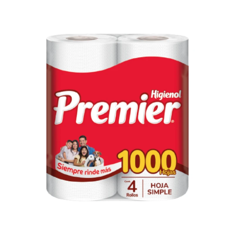 Papel Higienico Premier 4 Rollos 1000 Hojas