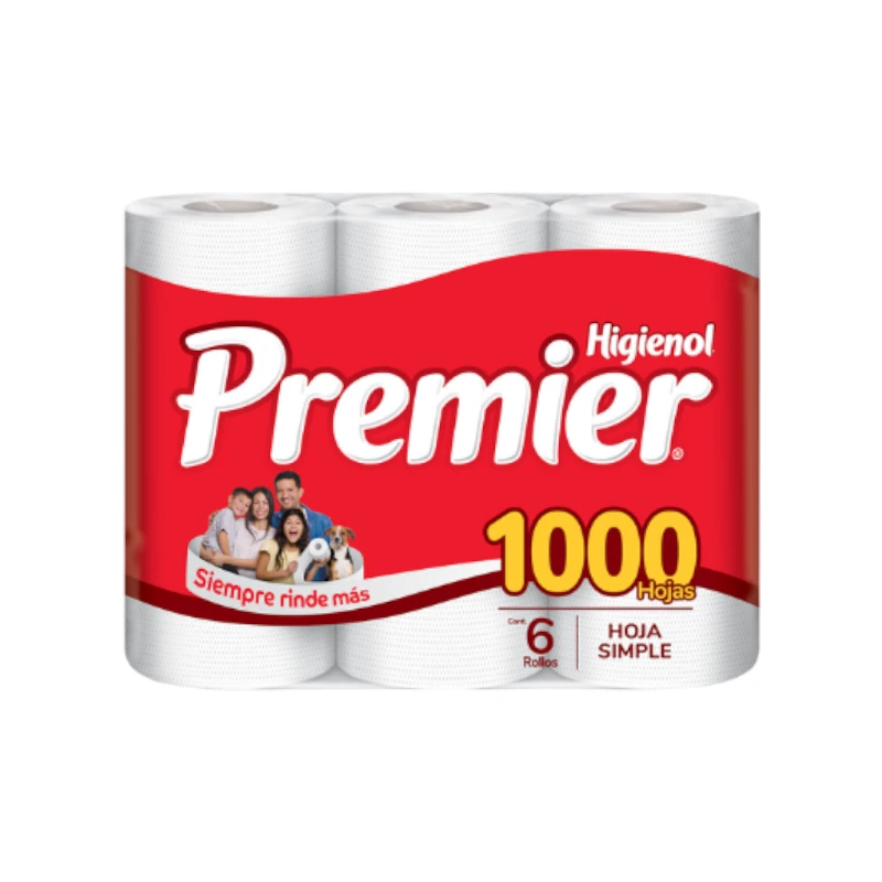 Papel Higienico Premier 6 Rollos 1000 Hojas