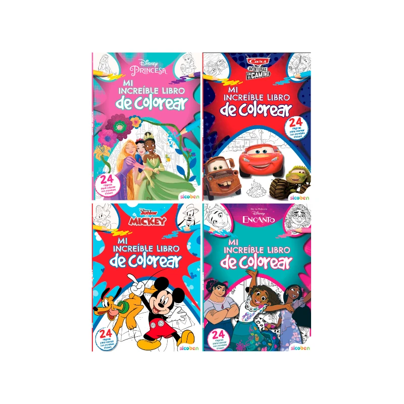 Libro De Actividades Coloreo Mi Increible Disney Surtido 24 Pag