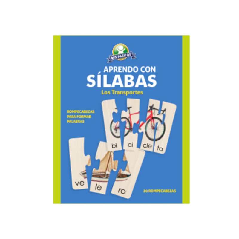 Rompecabezas De Silabas Transporte 20Pzs Mis Pasitos