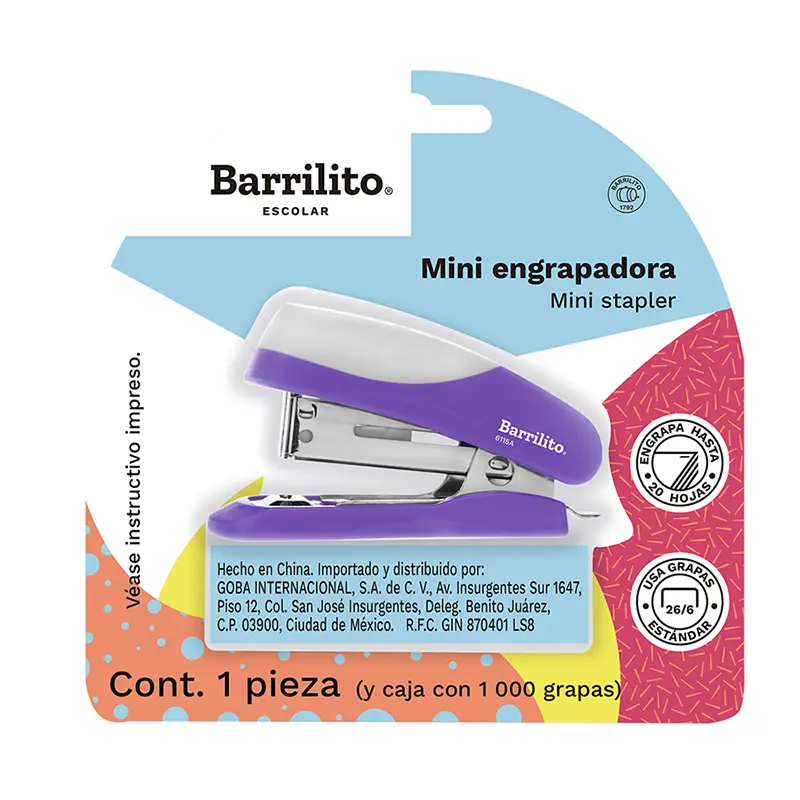 Grapadora Mini Barrilito 6115A Blister