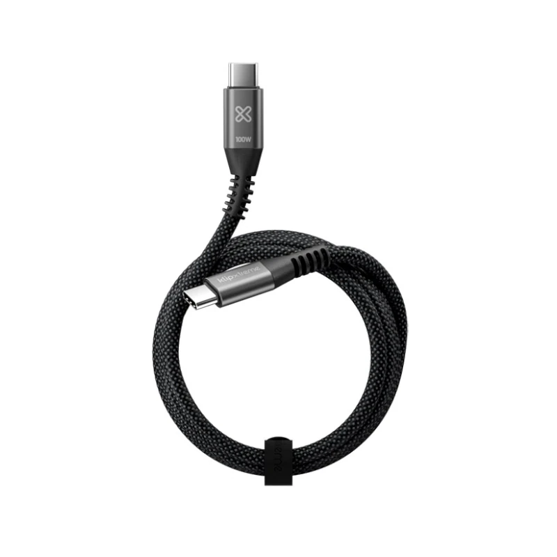 Cable Usb-C A Usb-C 60w 1m Negro Powergo 250 Klipx