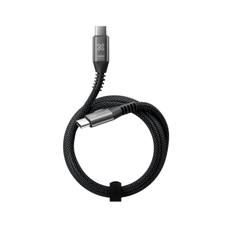 Cable Usb-C A Usb-C 240w 3m Negro Powergo 850 Klipx