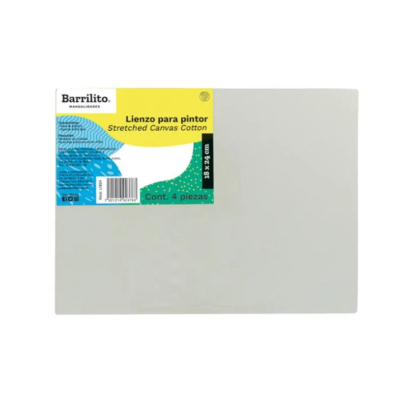 Lienzo Barrilito 18X24Cm Paquete4
