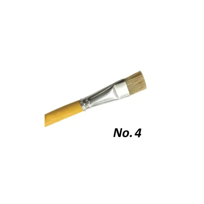 Pincel Barrilito #4 Plano Largo Pelo De Cerda