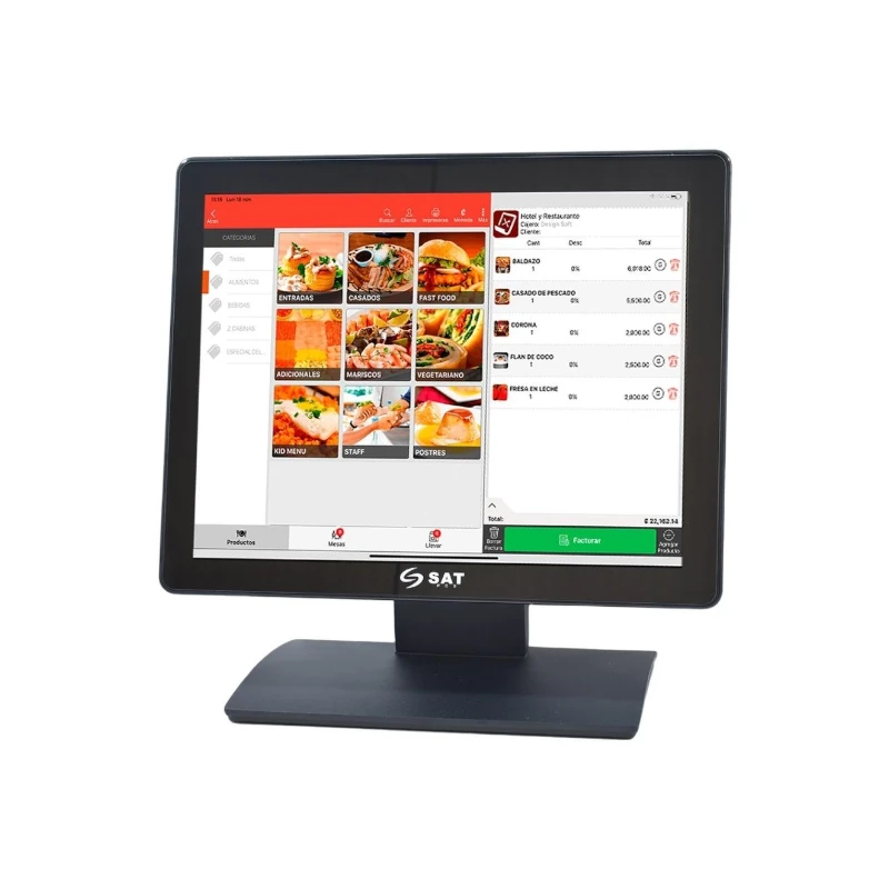 Monitor Sat Touch De 15 Pulgadas  Resolucion 1024x768  Vga Usb  Hdmi